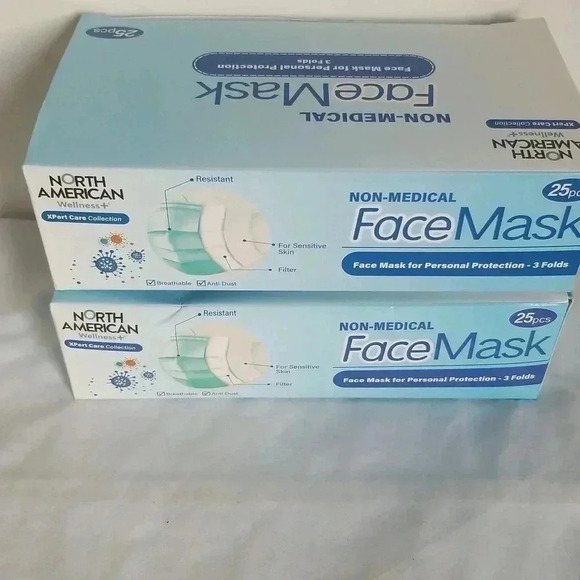 North American non Medical Face mask two 25 count boxes - Picture 4 of 5
